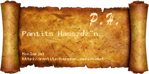 Pantits Hasszán névjegykártya
